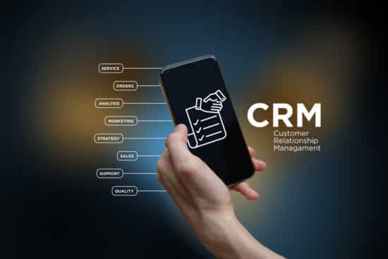 CRM icon with keywords